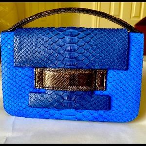 MetalSkin Cobalt Python Clutch!